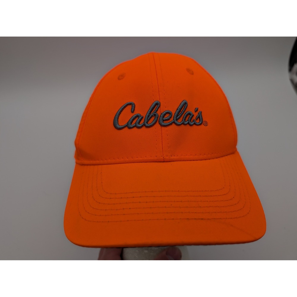 Cabela's Blaze Orange Hunting Hat Snapback American Flag Patch Embroidered Logo